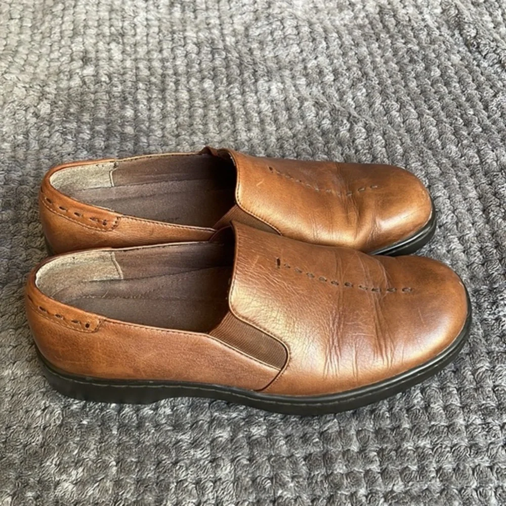 Men's Naturalizer Cognac Brown Leather Slip On Flats Sz 9.5 EUC #CL-14